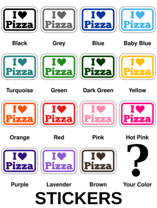 I Love Pizza Stickers